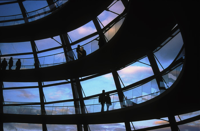 Abendlicht in der Glaskuppel