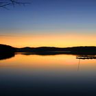 Abendlicht mit Mond, im Winter am Möhnesee, bei Delecke