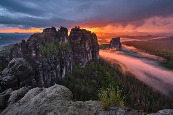 Abendlicht Schrammsteine