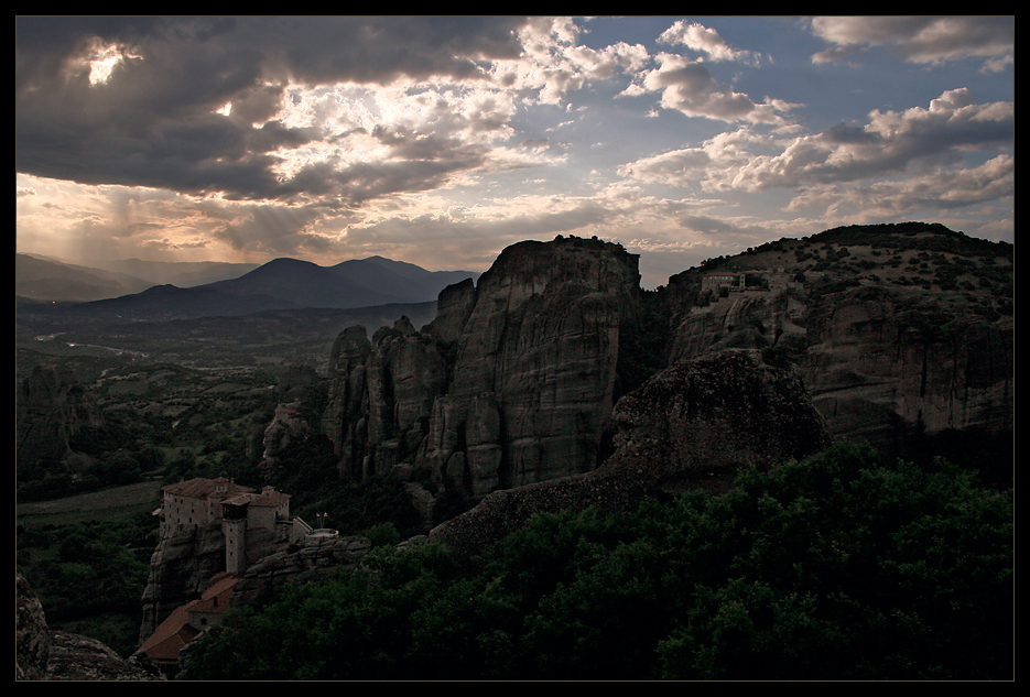 Abendlicht über Meteora