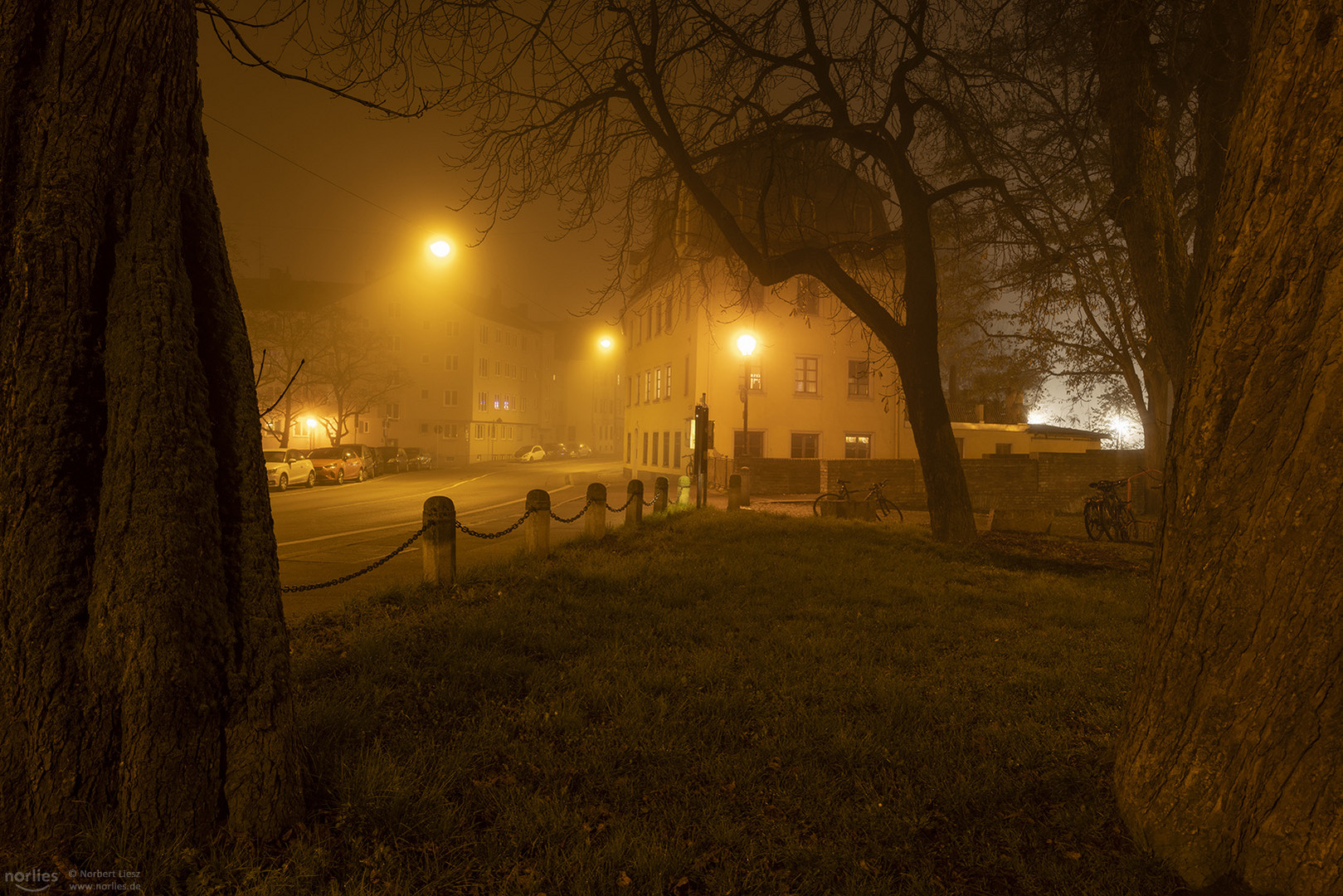 Abendlichter im Nebel