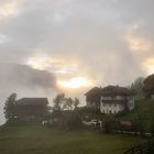 Abendnebel in den Dolomiten