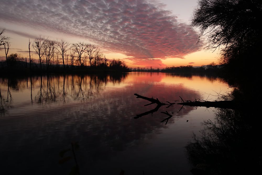 Abendröte in Bellach Foto & Bild landschaft, bach, fluss & see, wasser Bilder auf