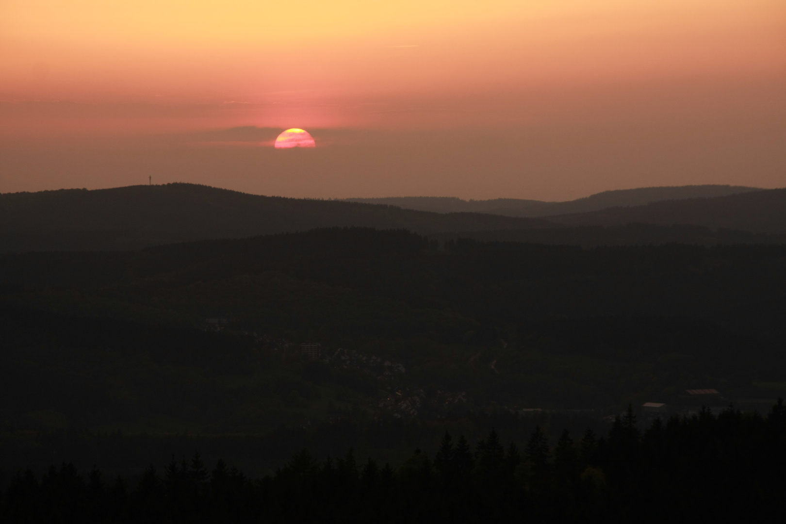 Abendröte über dem Siegerland