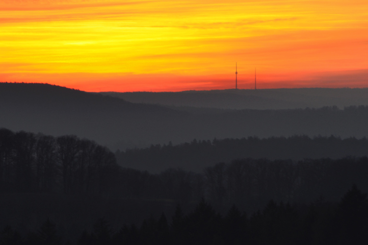 Abendröte über Stuttgart