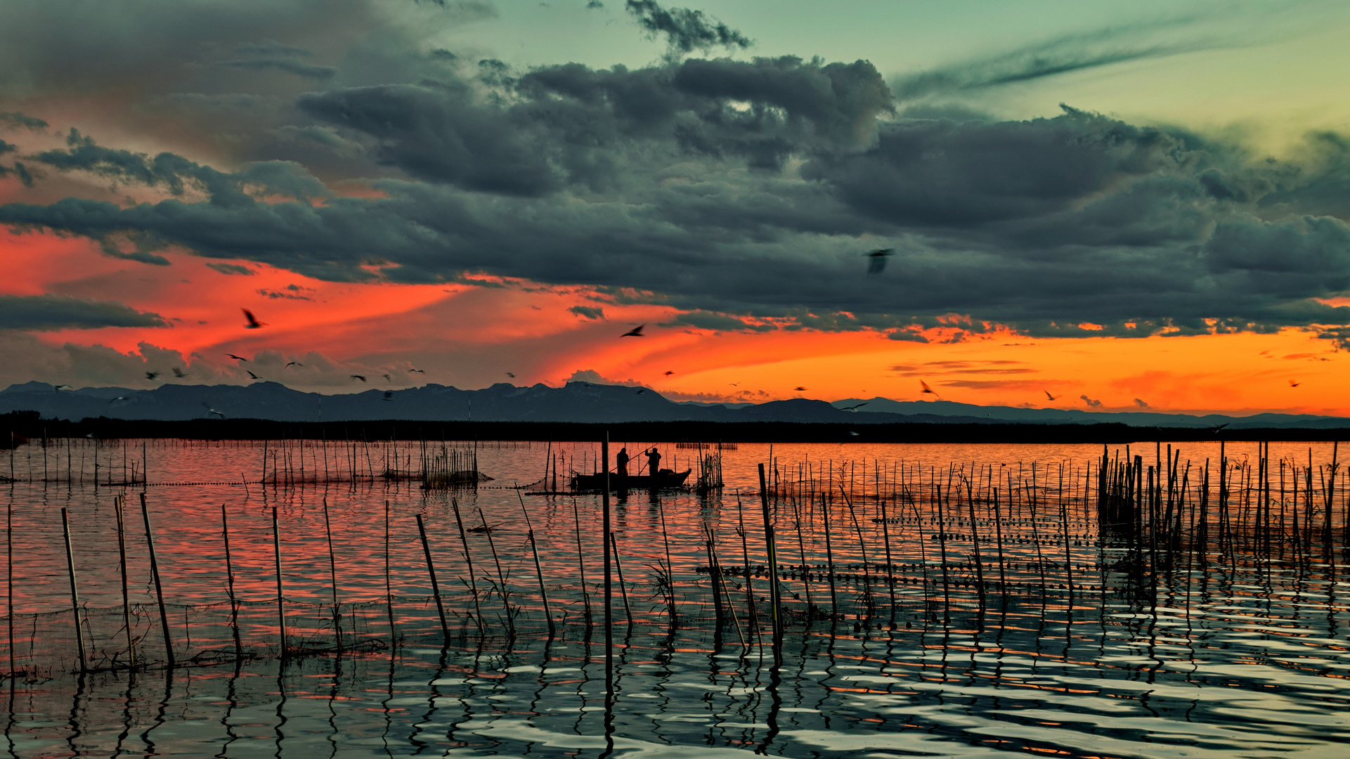 Abendrot am Albufera See