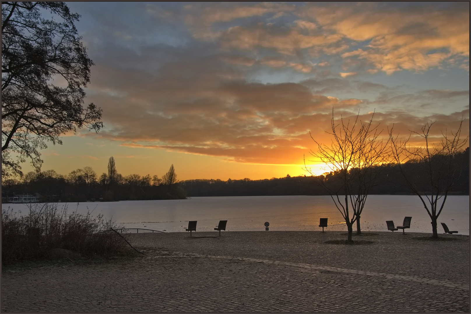 Abendrot am Außenmühlenteich