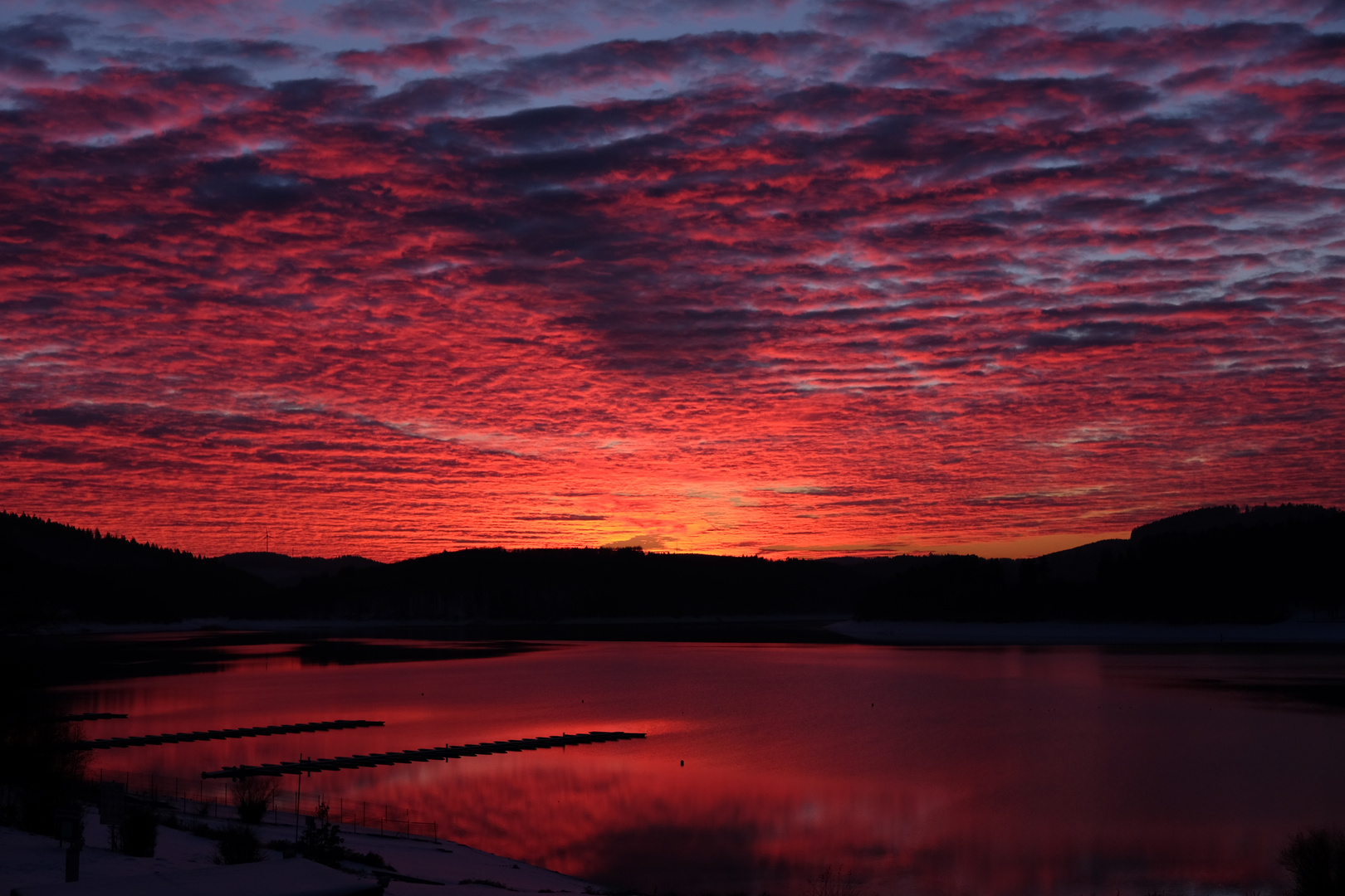 Abendrot am Biggesee