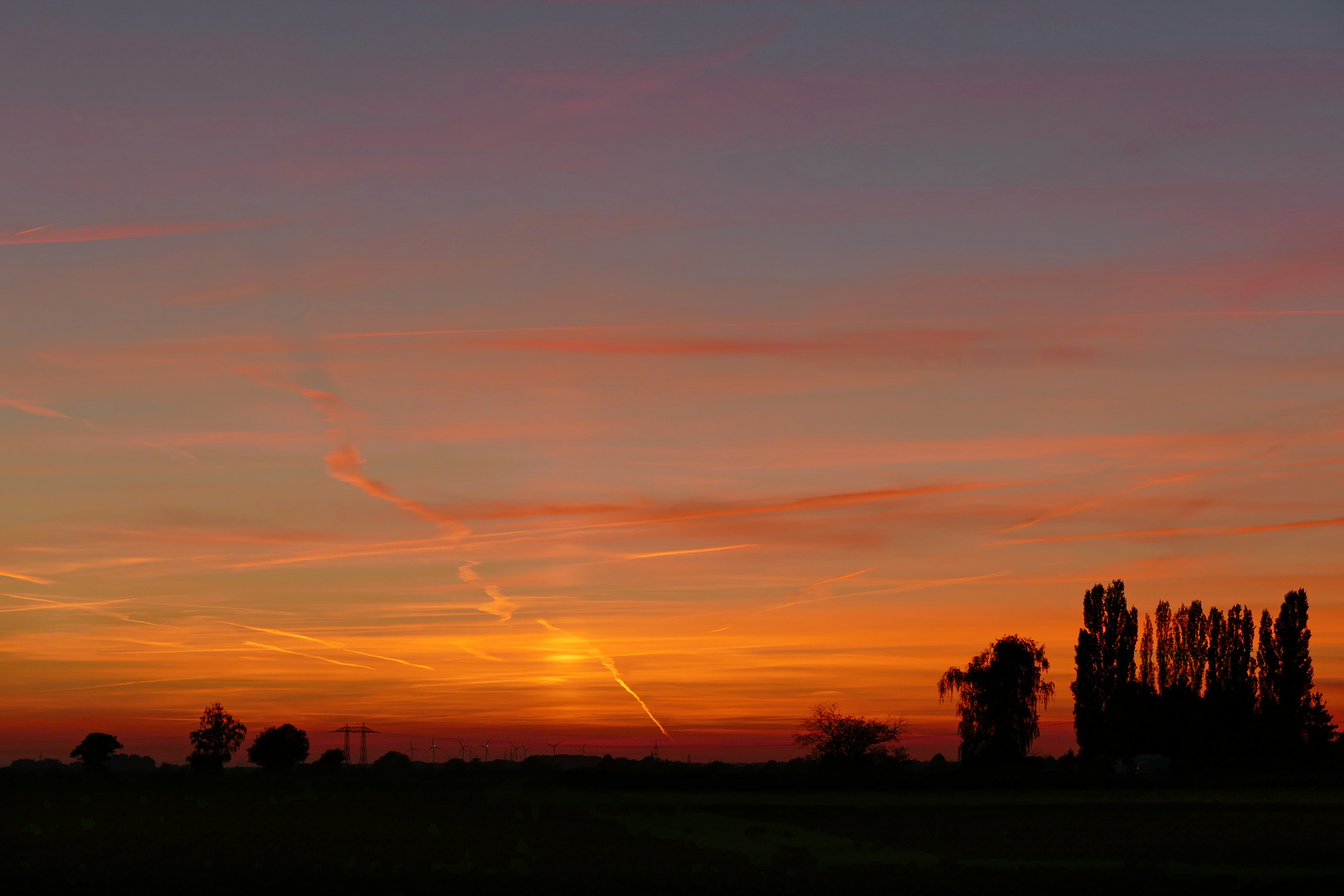 Abendrot am freien Feld