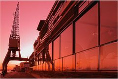 Abendrot am Hafen