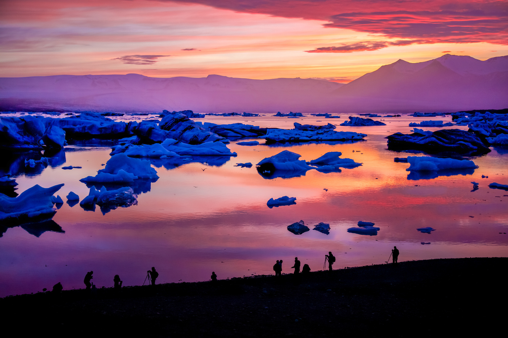 Abendrot am Jökulsárlón..