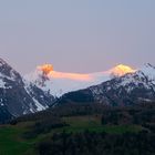 Abendrot am Medelser Gletscher 