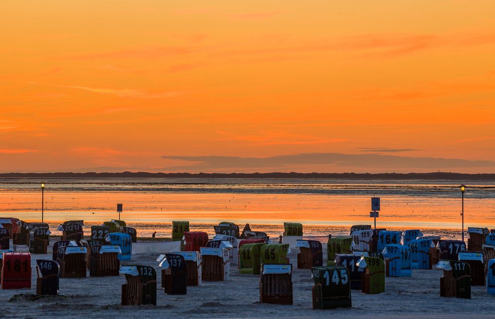 Abendrot am Strand von Neuharlingersiel