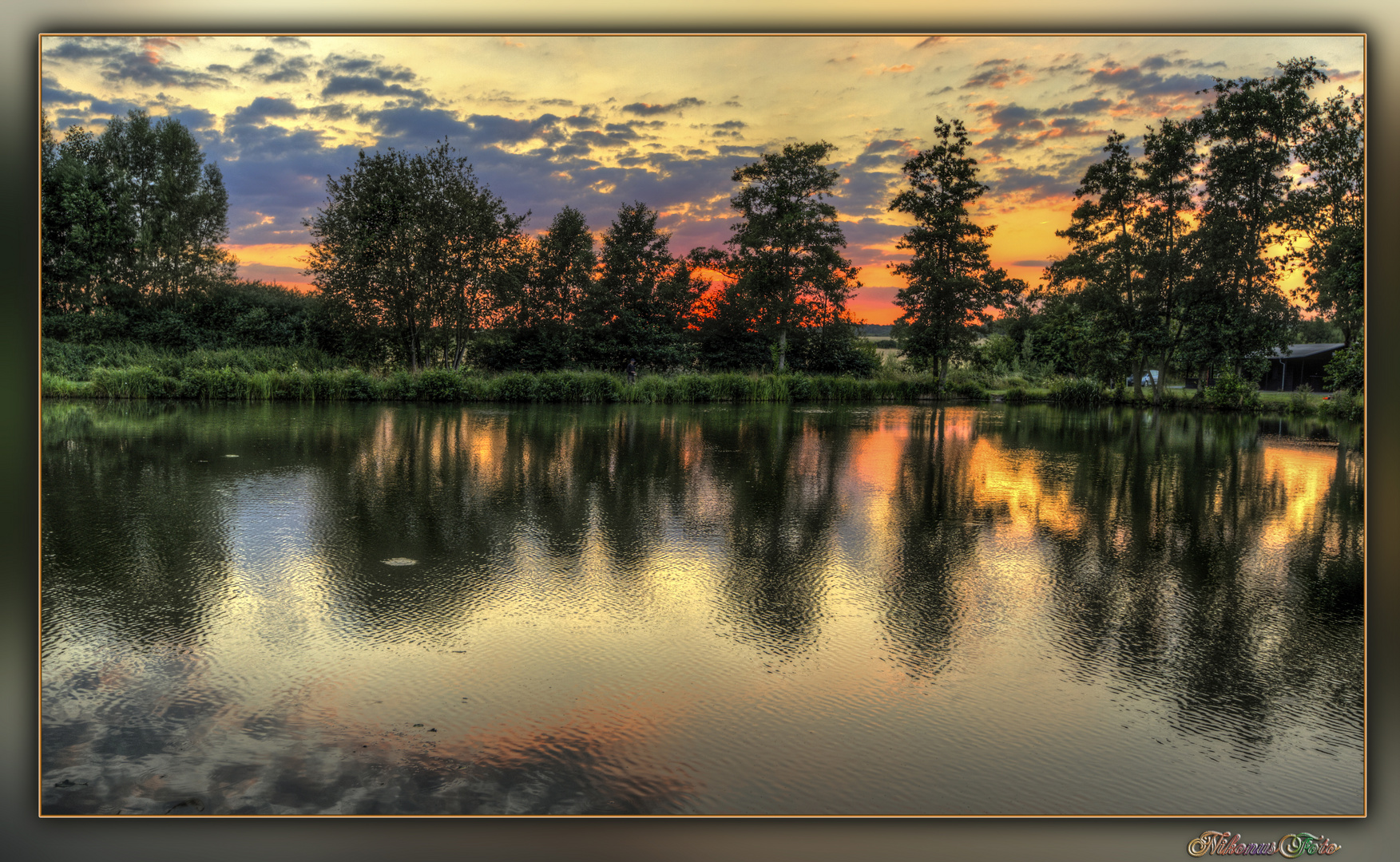 Abendrot am Teich