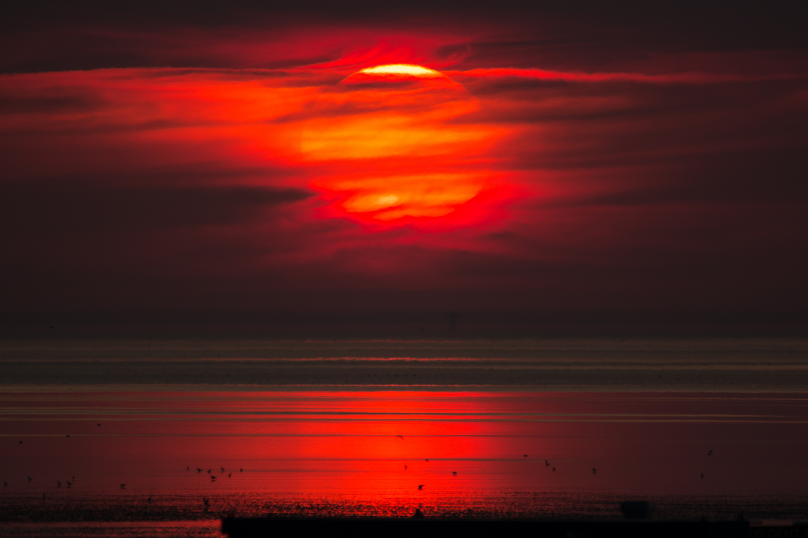 Abendrot am Wattenmeer