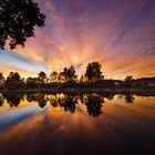 Abendrot am Weiher