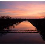 Abendrot am Wesel-Datteln-Kanal bei Dorsten heute Abend