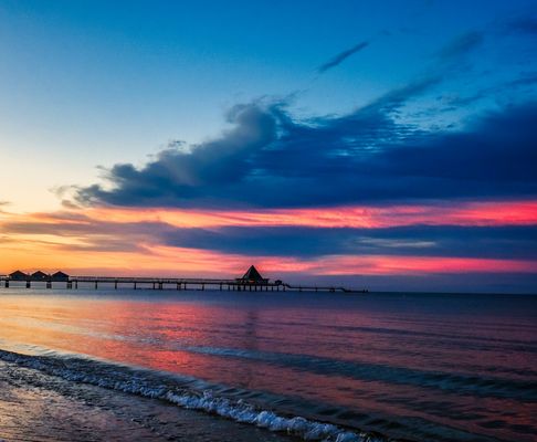 Abendrot an der Seebrücke von Heringsdorf