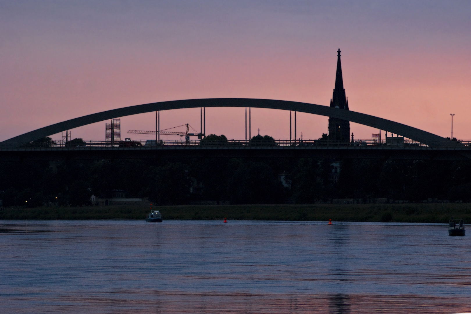 Abendrot an der Waldschlösschenbrücke