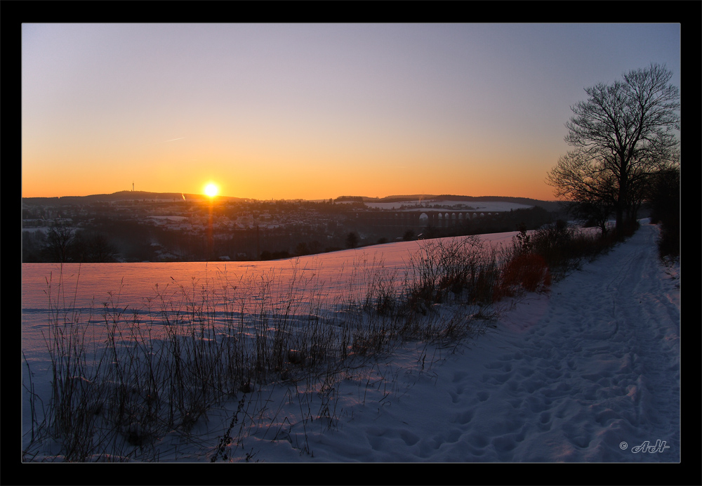 Abendrot auf Schnee