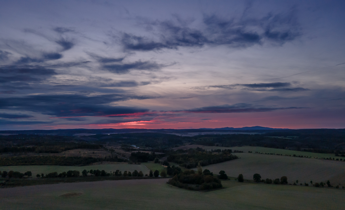 Abendrot aus der Vogelperspektive