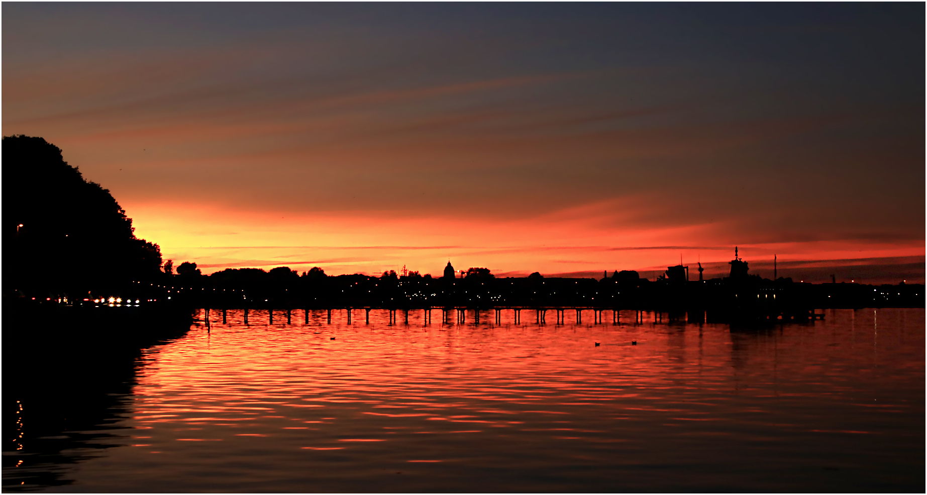 ...Abendrot..... Blick von der Seebar...