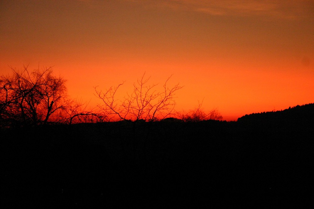 Abendrot im Oberbergischen Land