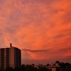 Abendrot im Stadtgebiet