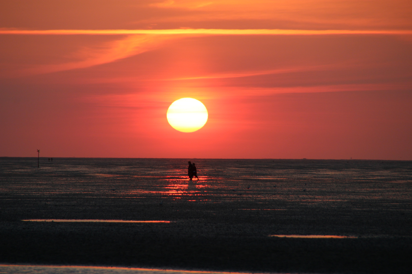 Abendrot im Watt