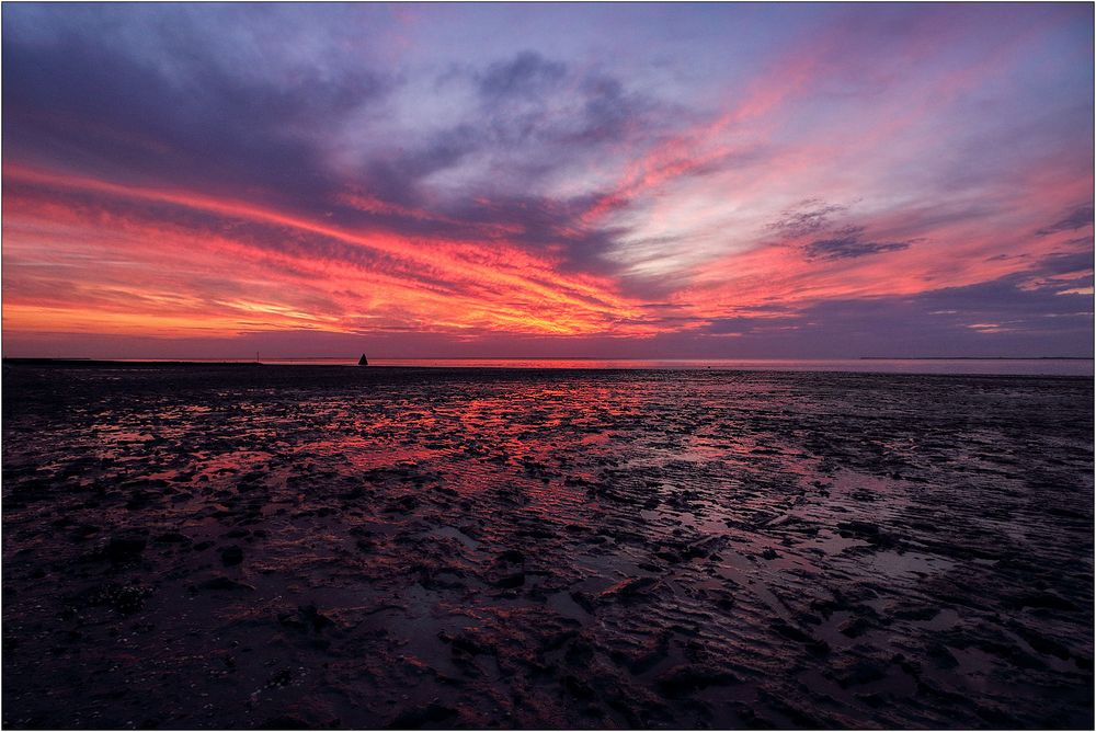 Abendrot im Watt