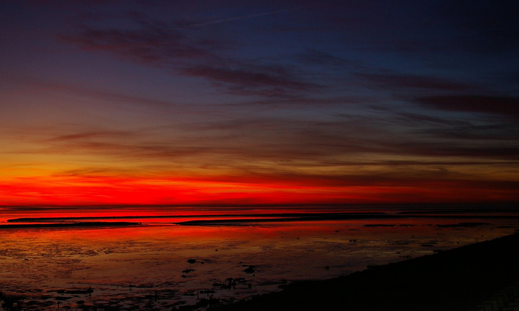 Abendrot im Wattenmeer........