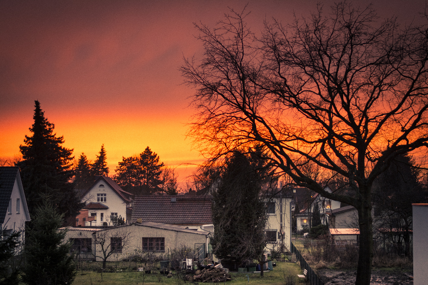 Abendrot im Winter.