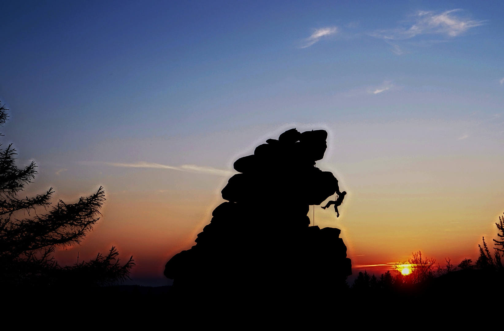 Abendrot in den Greifensteinen