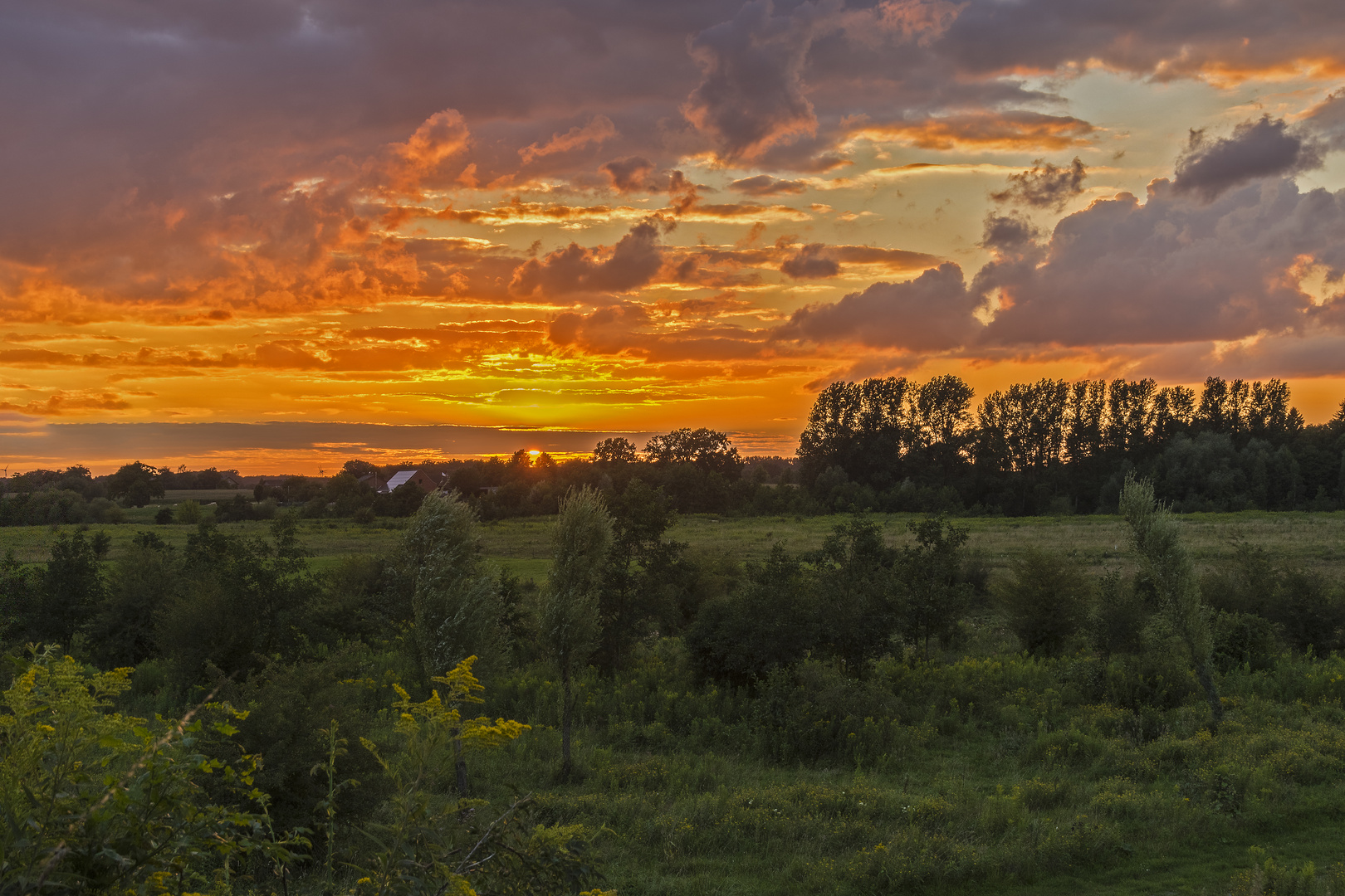 Abendrot in der Lippeaue