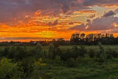 Abendrot in der Lippeaue