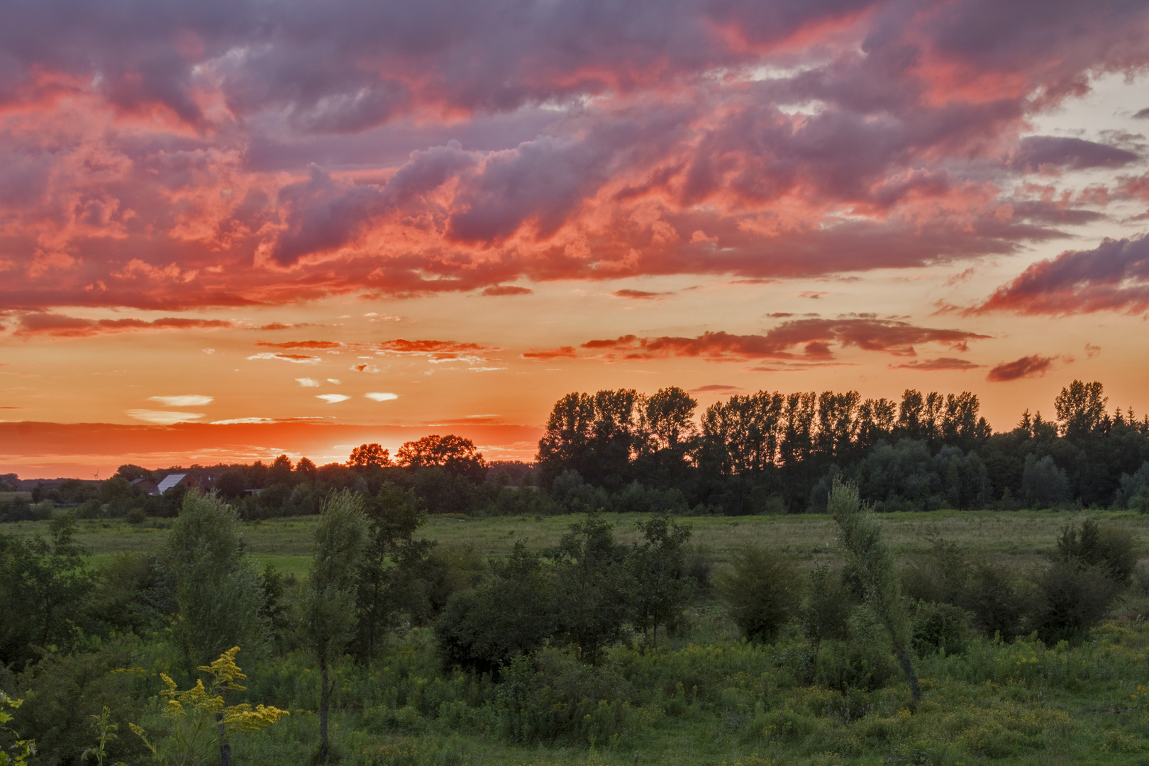 Abendrot in der Lippeaue