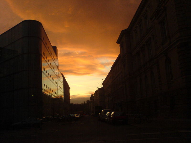 Abendrot in Leipzig