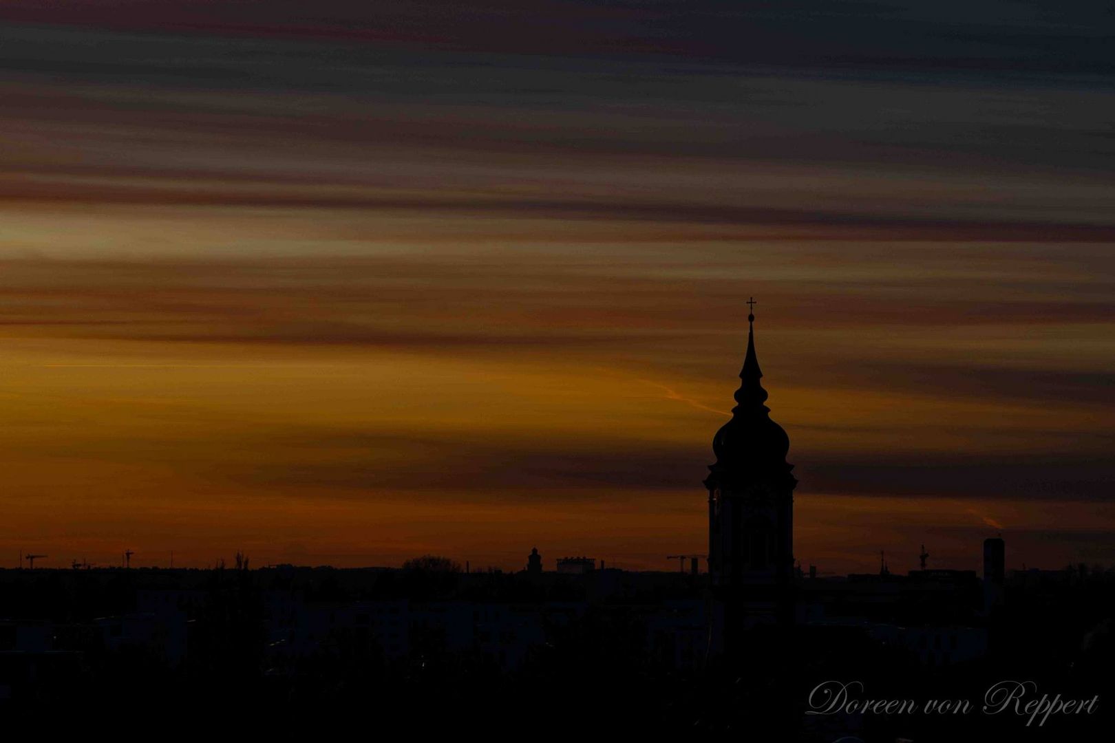 Abendrot in München