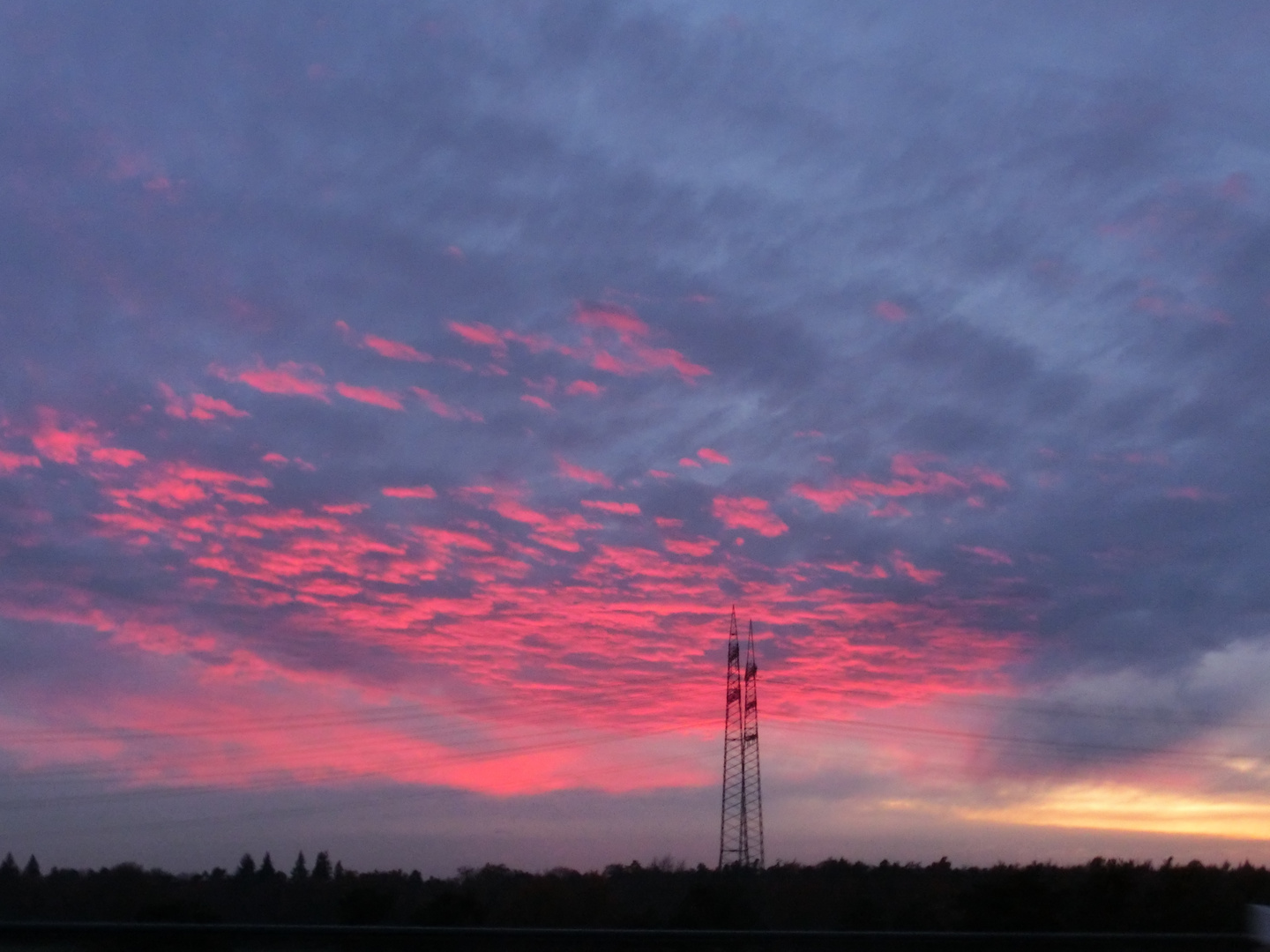 Abendrot in Pink und  Violett - wie gemalt 