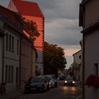 Abendrot küsst kleine Stadt