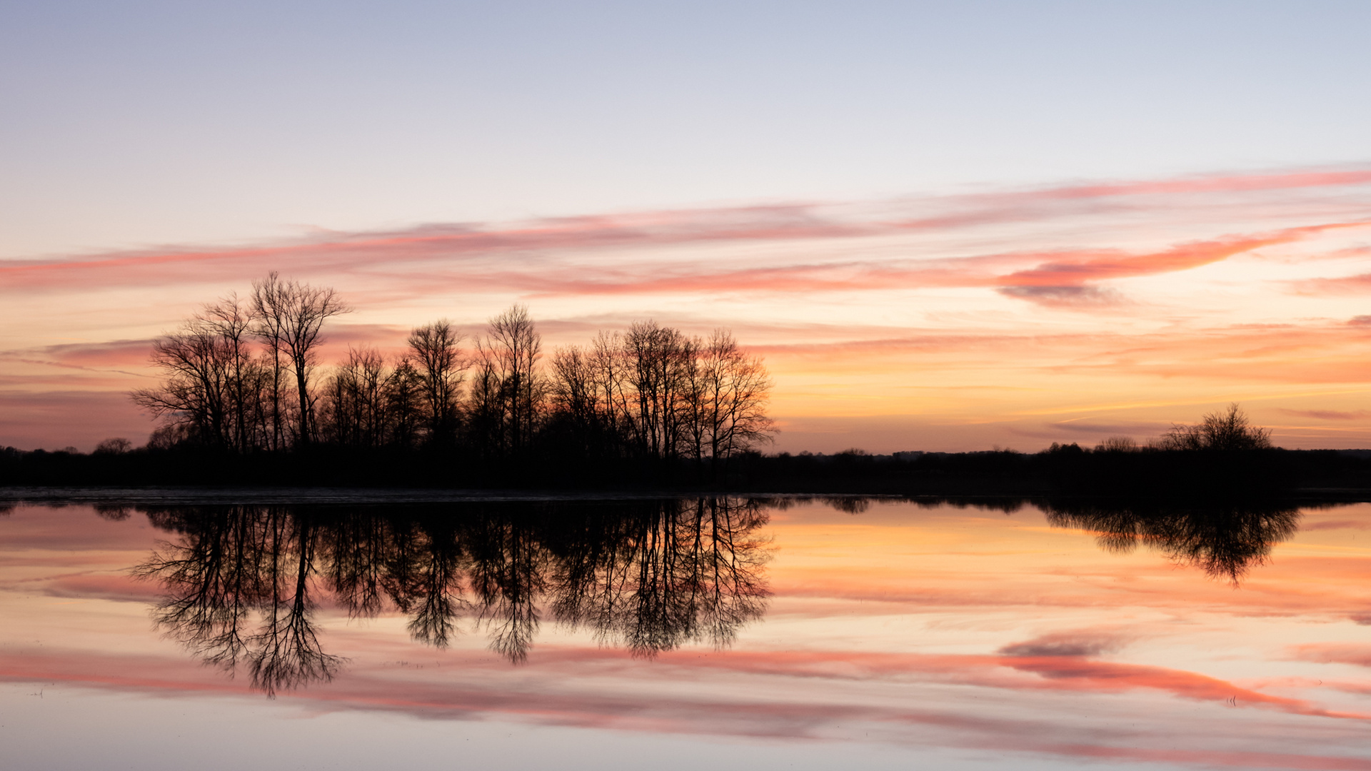 Abendrot mit Spiegelung