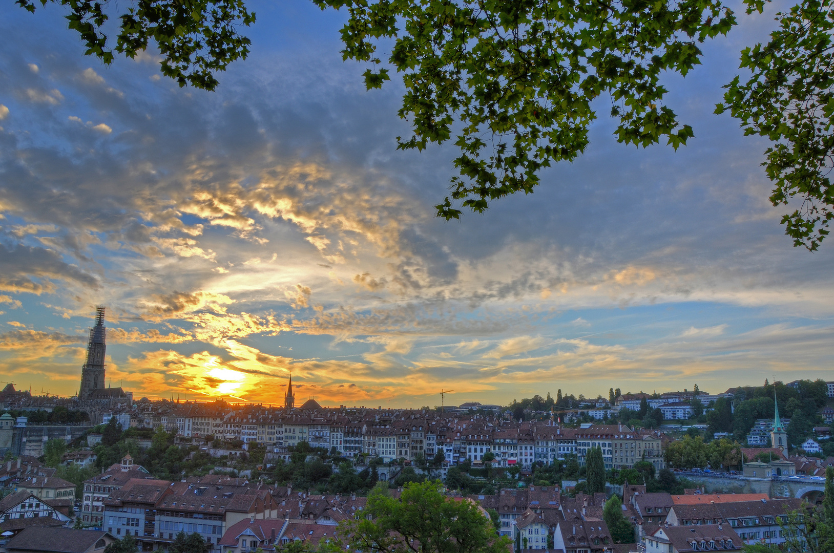 Abendrot über Bern