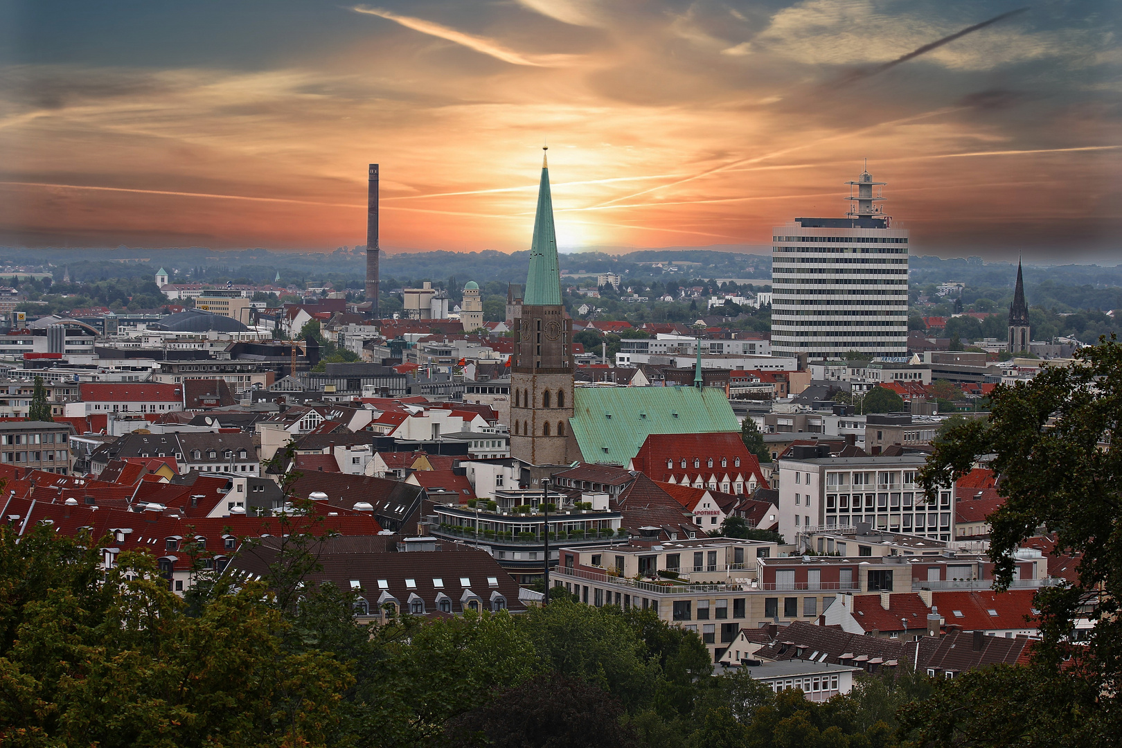 Abendrot über Bielefeld