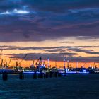 Abendrot über Blue Port Hamburg 2019