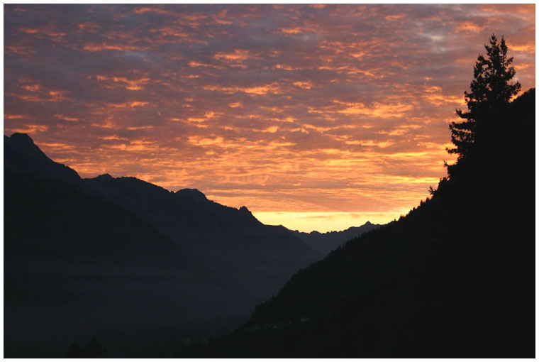 Abendrot über das Bergell