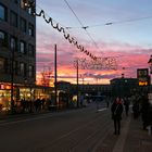 Abendrot über dem Hauptbahnhof Augsburg