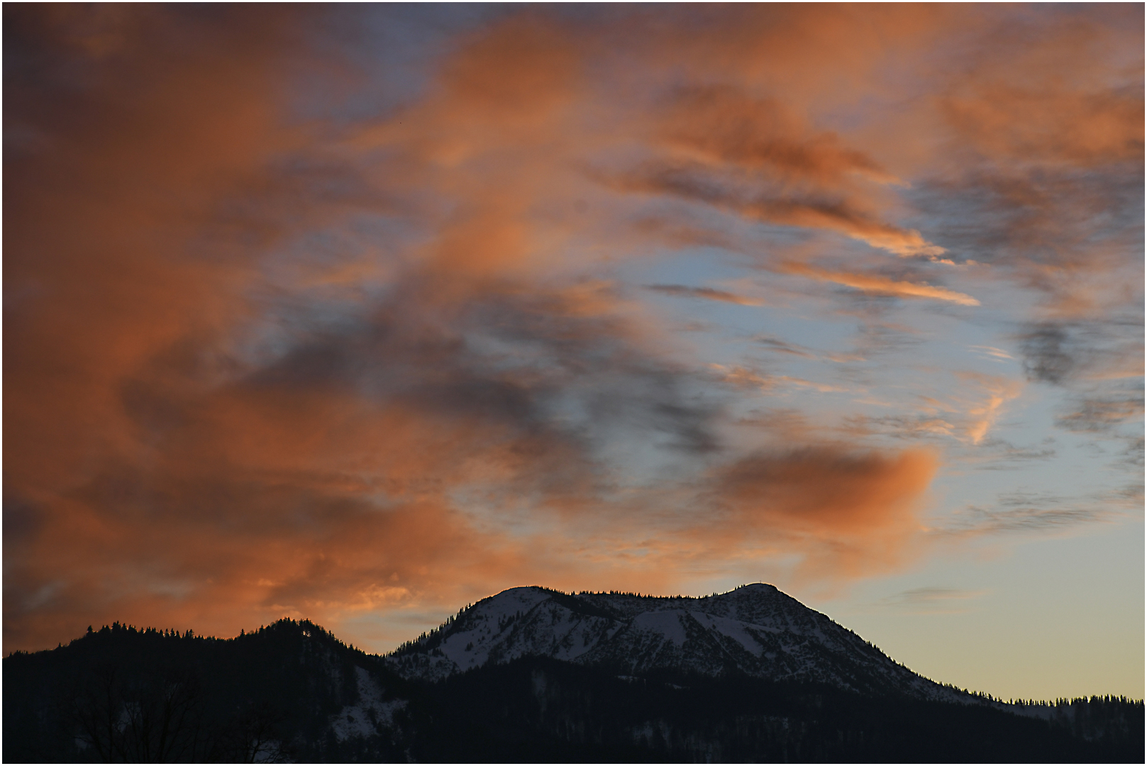 Abendrot über dem Hirschberg