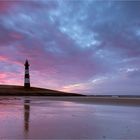 Abendrot über dem Leuchtturm