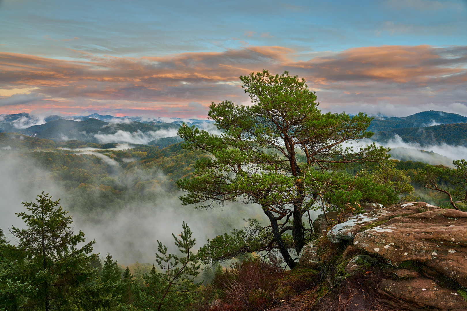 Abendrot über dem Pfälzerwald