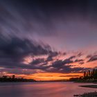 Abendrot über dem Rhein